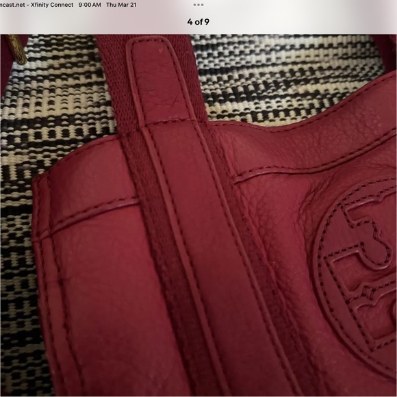 Tory Burch Pink Leather tote bag with guitar strap. Good condition. - Picture 3 of 5